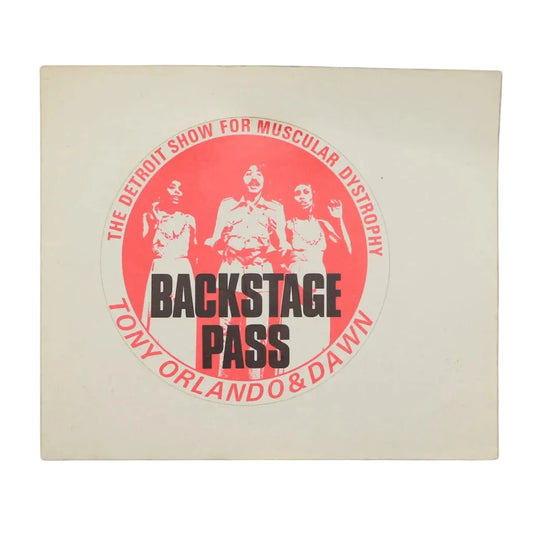 1980s Tony Orlando And Dawn The Detroit Show For Muscular Dystrophy Backstage Pass