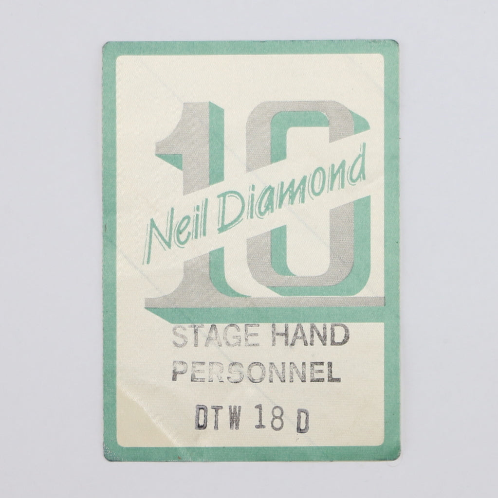 1980s Neil Diamond Tour Stage Hand Personnel and Backstage Pass