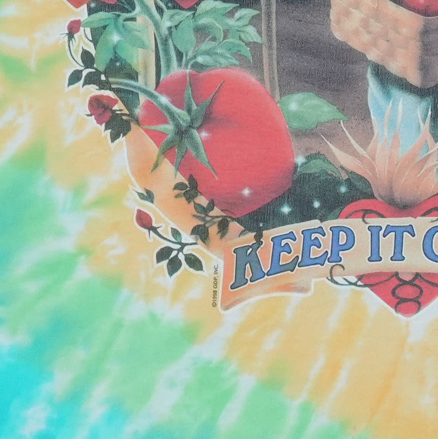1998 Grateful Dead Keep It Green Tie Dye Shirt Detail