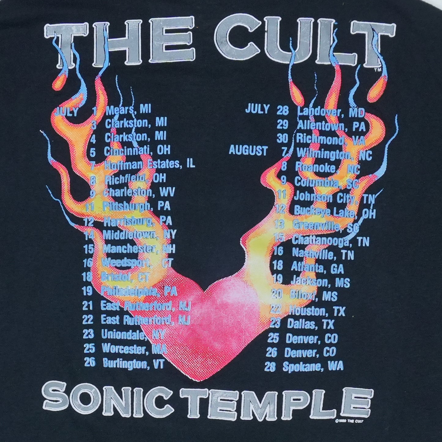 1989 The Cult Sonic Temple Tour Shirt