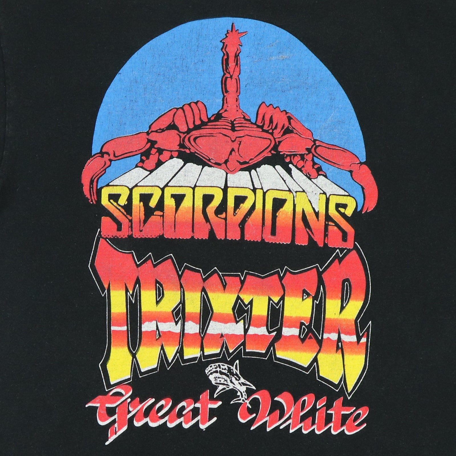 ❤︎激レア❤︎カステルバジャック❤︎ワーナーブラザースワッペン多数❤︎90s❤︎ 1990 Scorpions Crazy World Tour Shirt | Authentic Vintage Tee