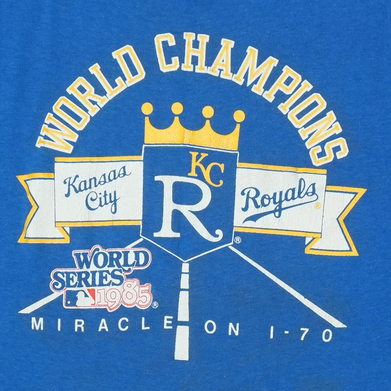 1985 Kansas City Royals World Champions Shirt Detail