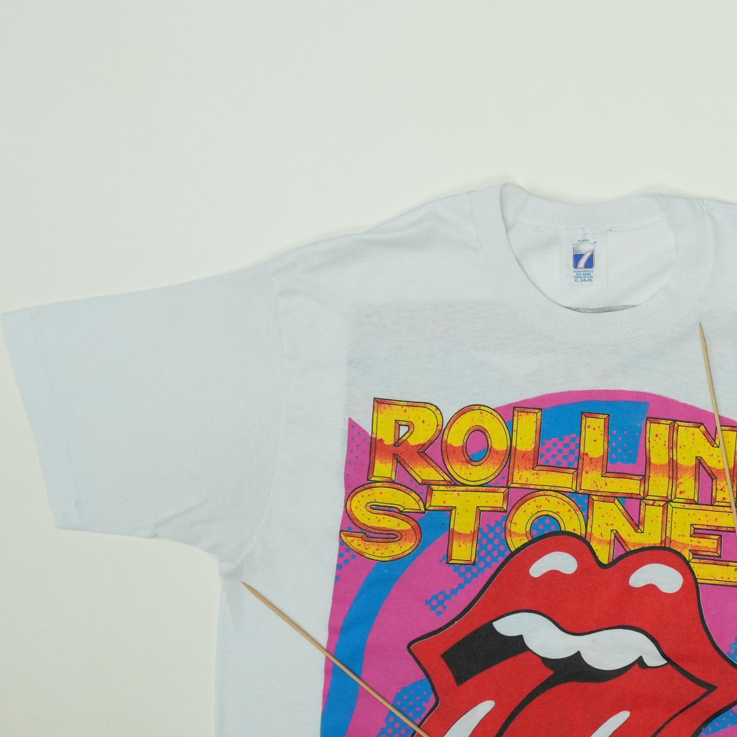 1989 Rolling Stones Shea Stadium Concert Shirt Detail