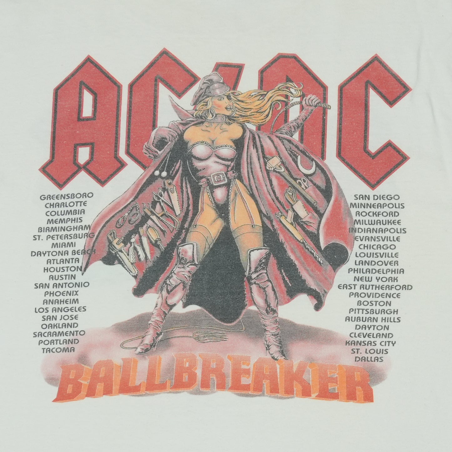 1996 ACDC Ballbreaker Tour Shirt Detail