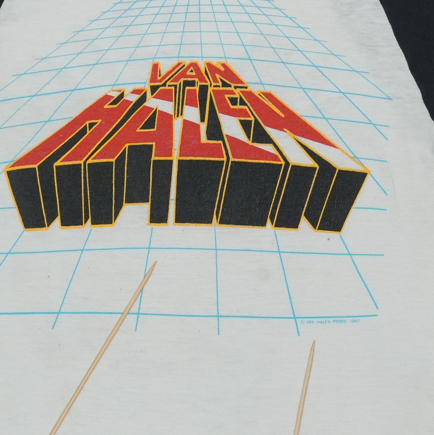 1982 Van Halen Tour Jersey Shirt Detail