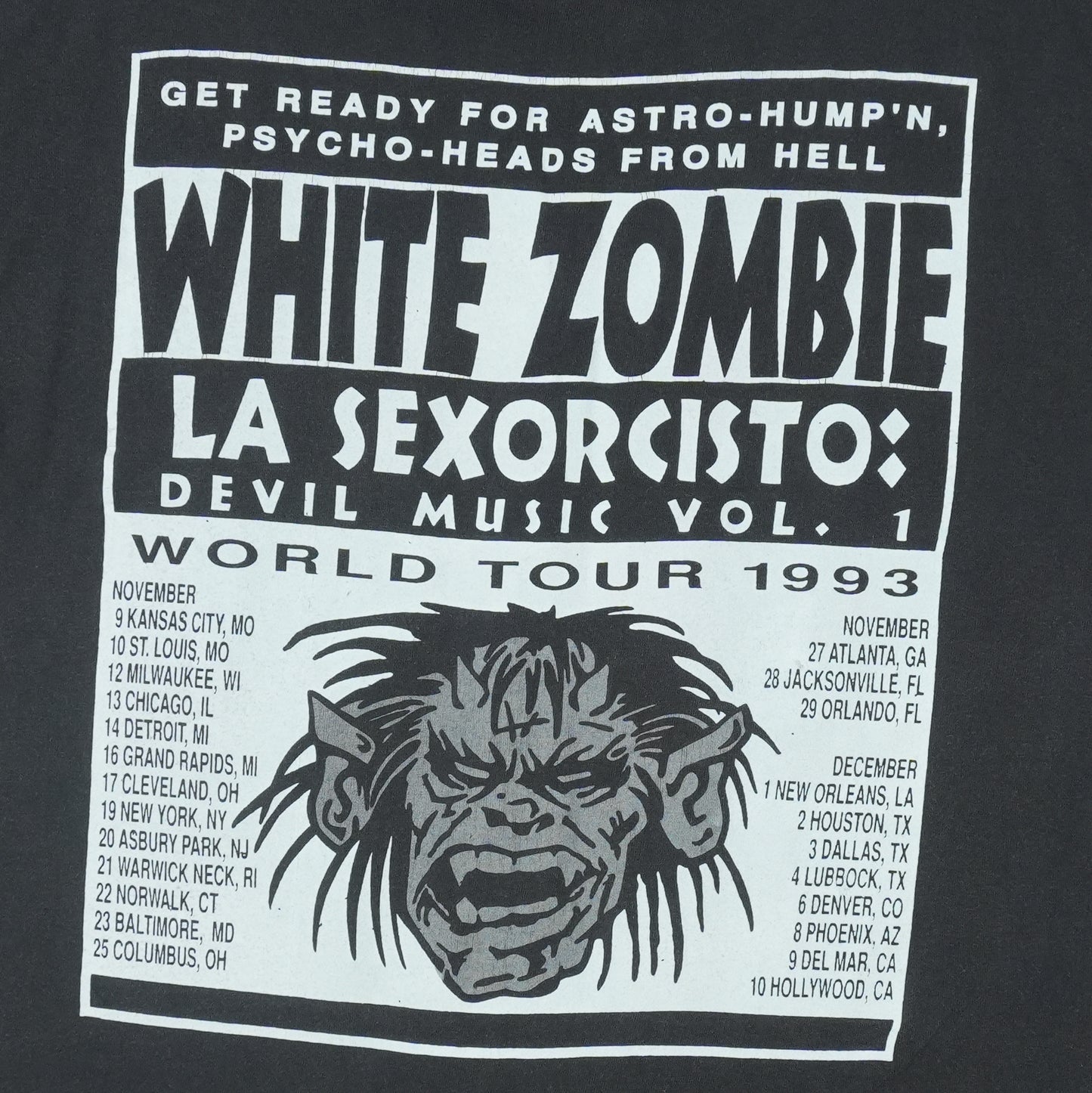 1993 White Zombie La Sexorcisto Tour Shirt