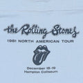 1981 Rolling Stones Hampton Virginia Concert Shirt