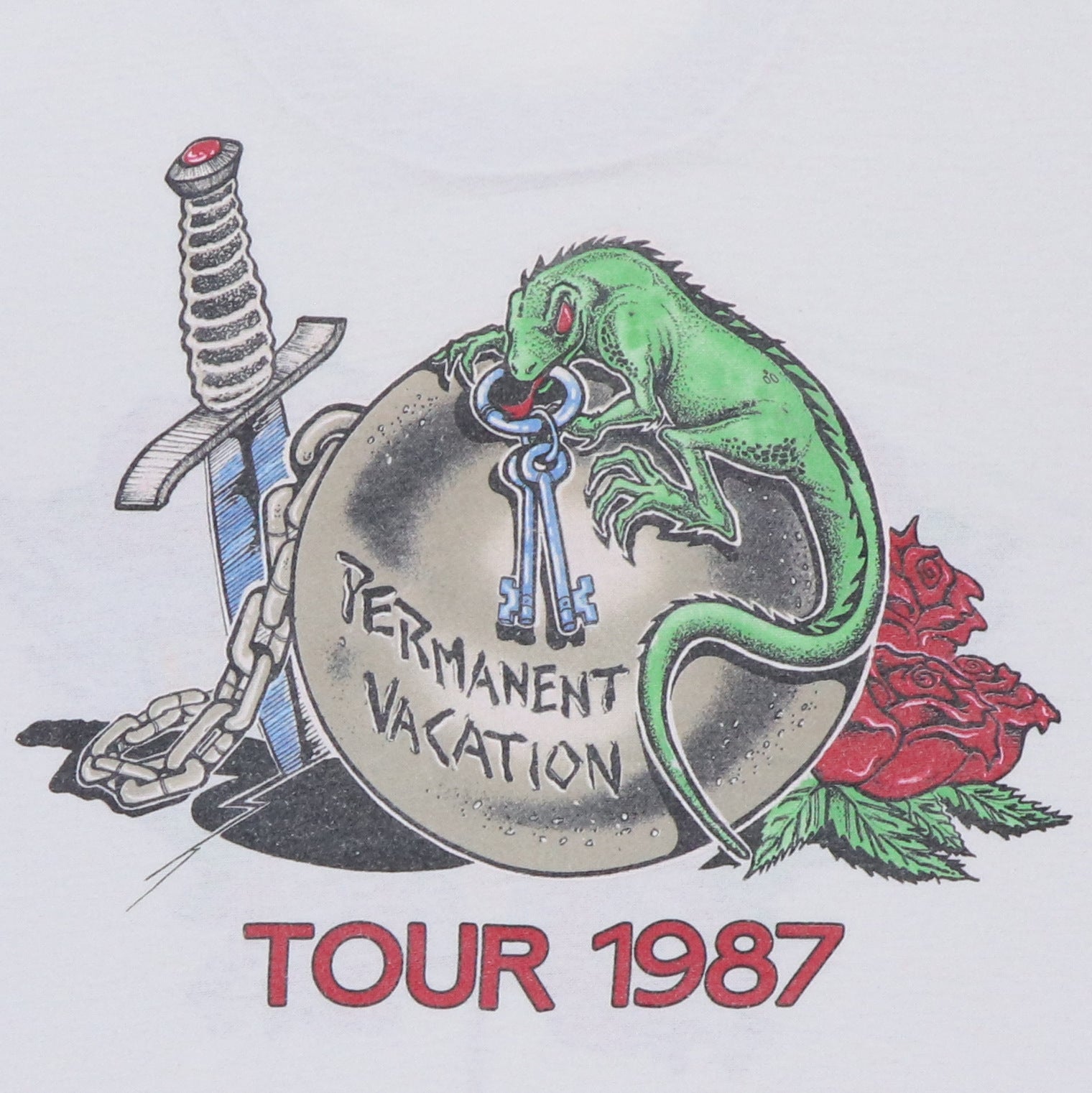 1987 Aerosmith Permanent Vacation Tour Shirt | Authentic Vintage