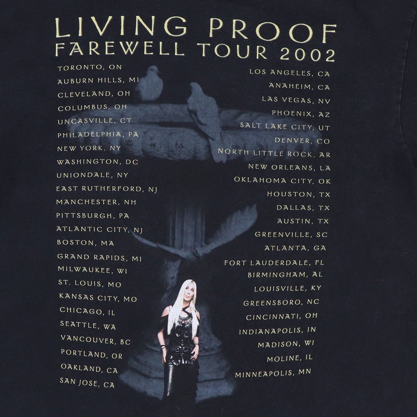 2002 Cher Living Proof Tour Shirt