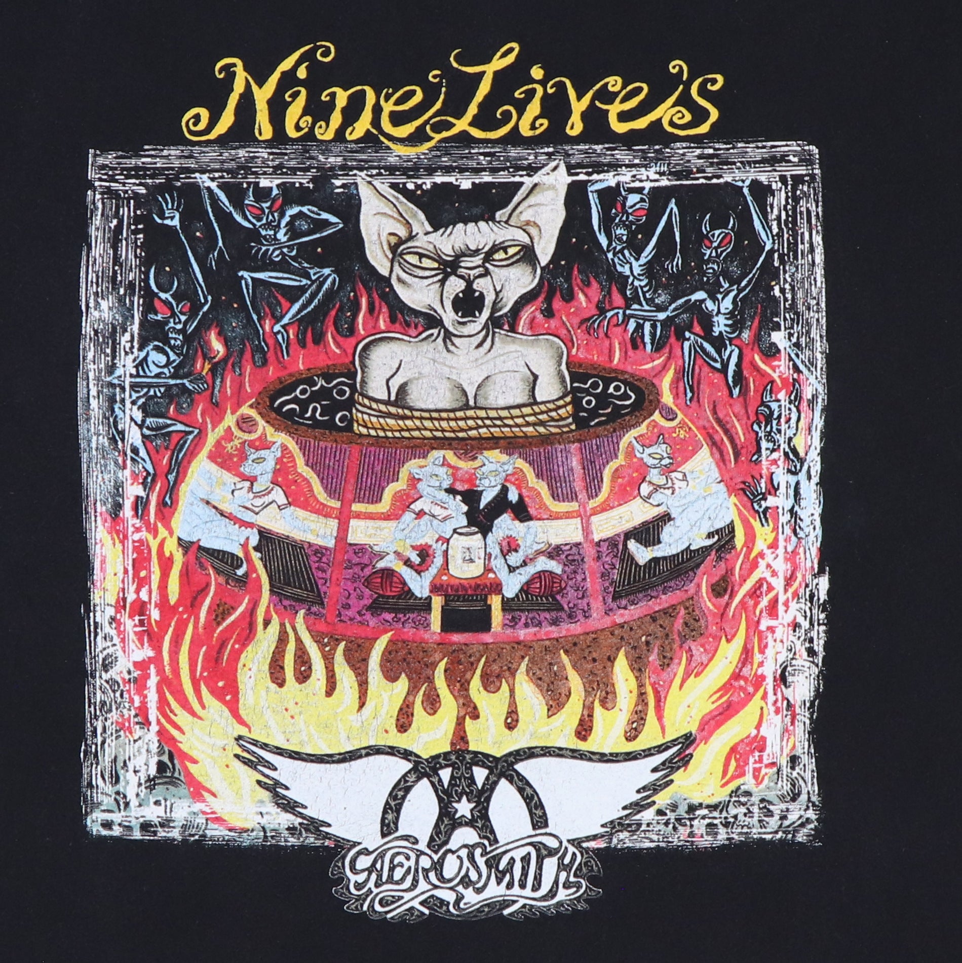 Aerosmith Nine Lives AEROSMITH 90s L/S tee 90s Aerosmith Tシャツ