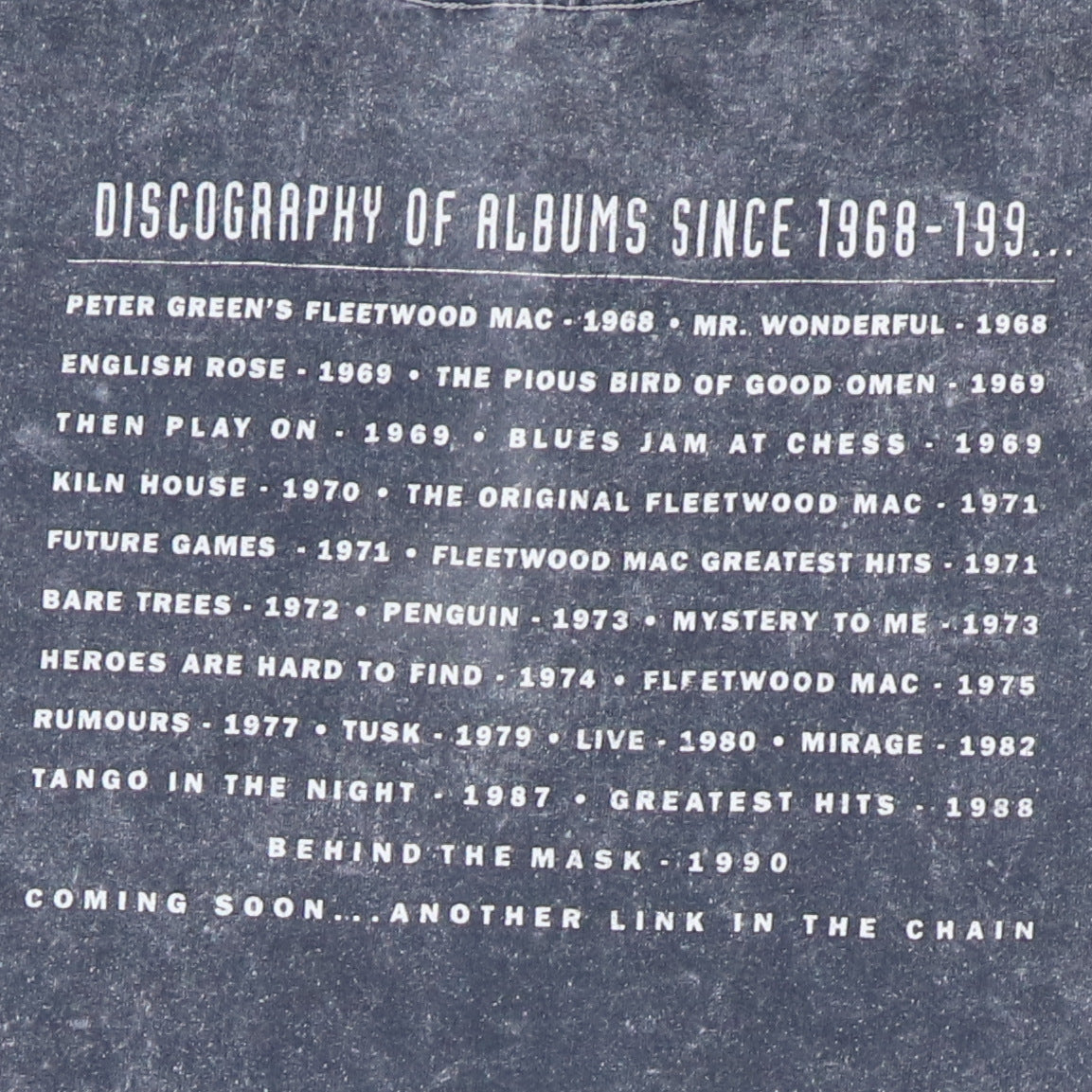 1990s Fleetwood Mac Discography Shirt