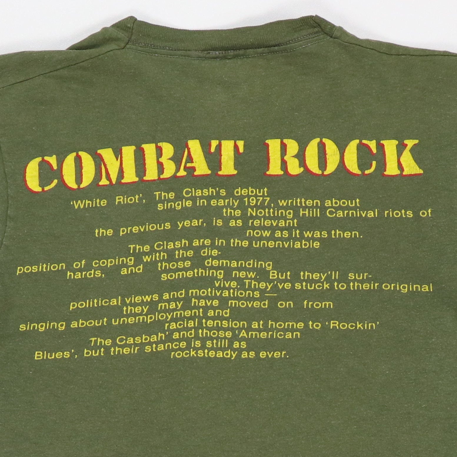 1982 The Clash Combat Rock Tour Shirt | Authentic Vintage Tee