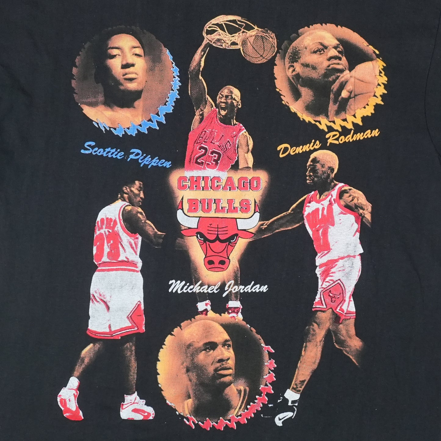 1990s Chicago Bulls Rap Tee Shirt Detail