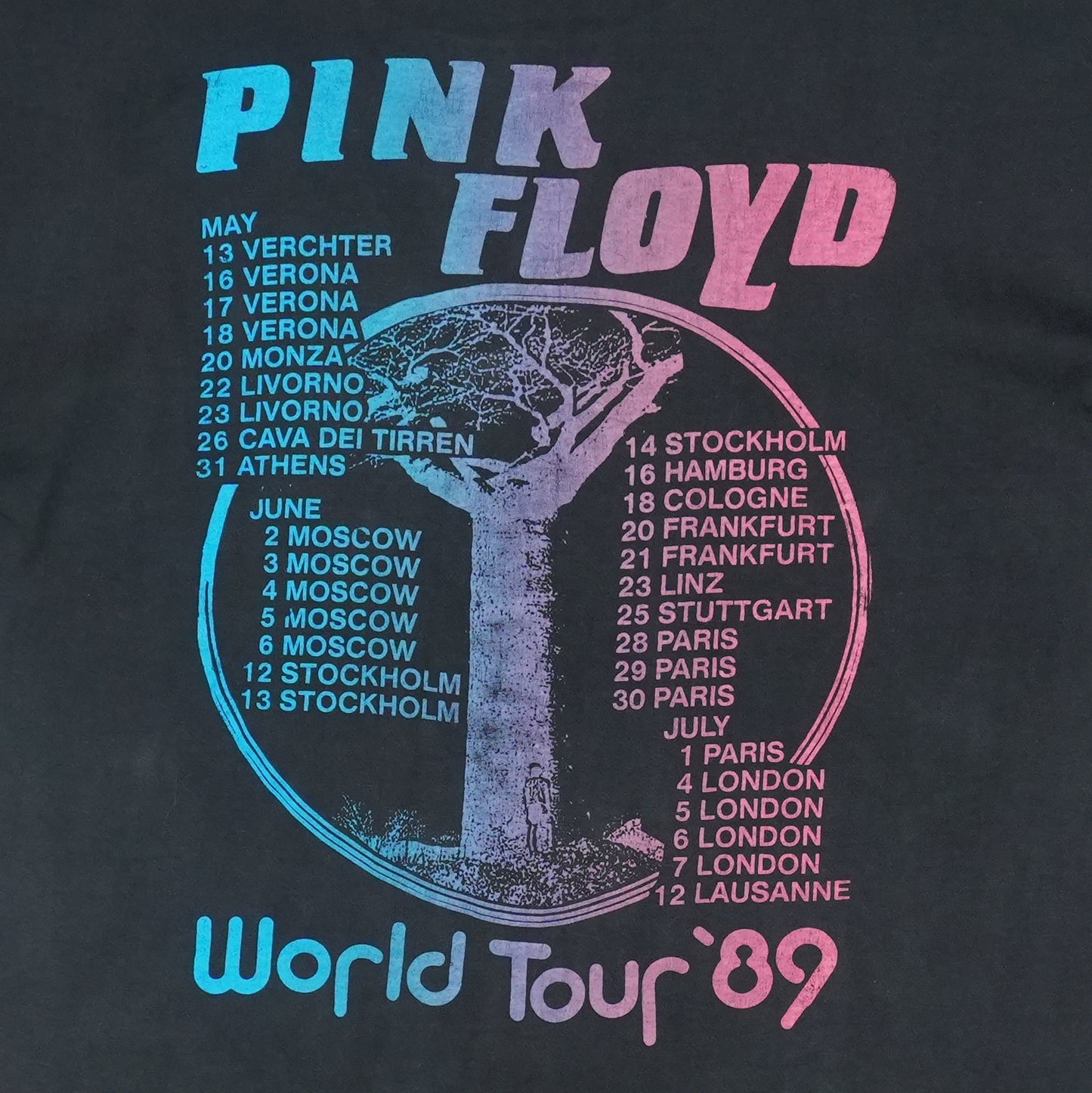 1989 Pink Floyd Momentary Lapse Of Reason Tour shirt Detail