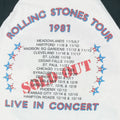 1981 Rolling Stones Tour Jersey Shirt Detail