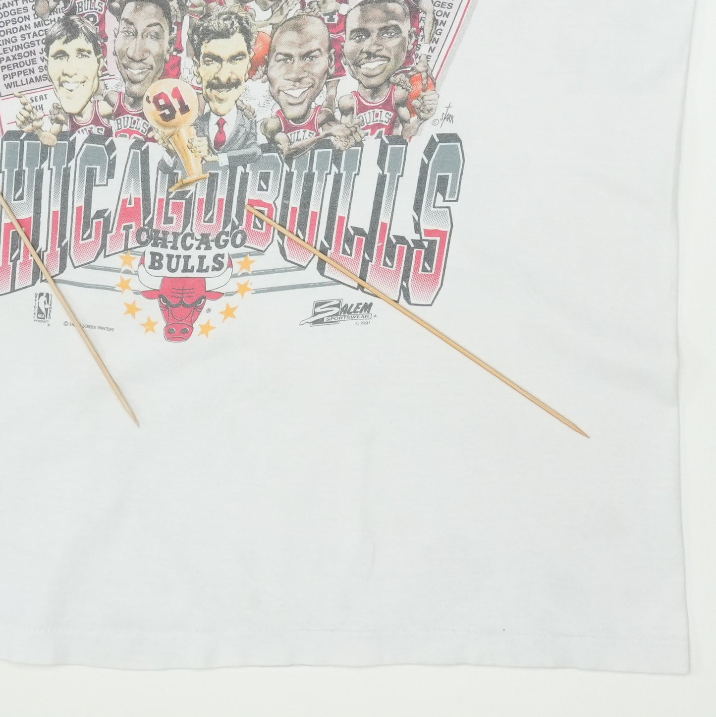 1991 Chicago Bulls Champions Shirt Detail
