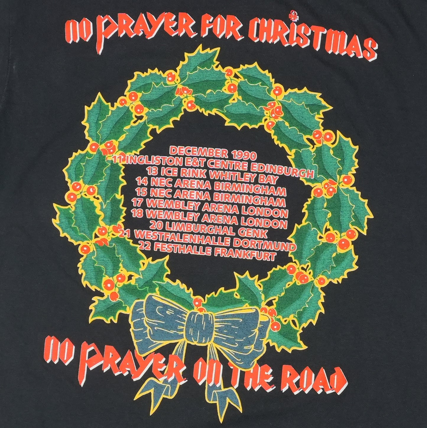 1990 Iron Maiden No Prayer For Christmas Tour Shirt Detail