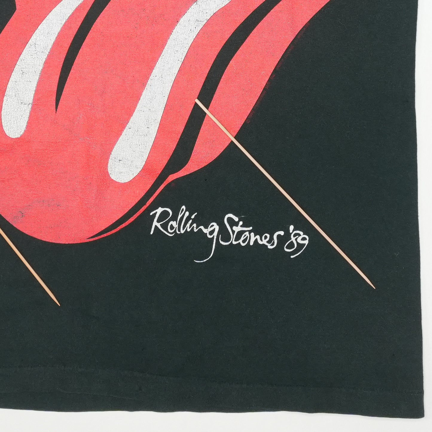 1989 Rolling Stones Steel Wheels Tour Shirt Detail