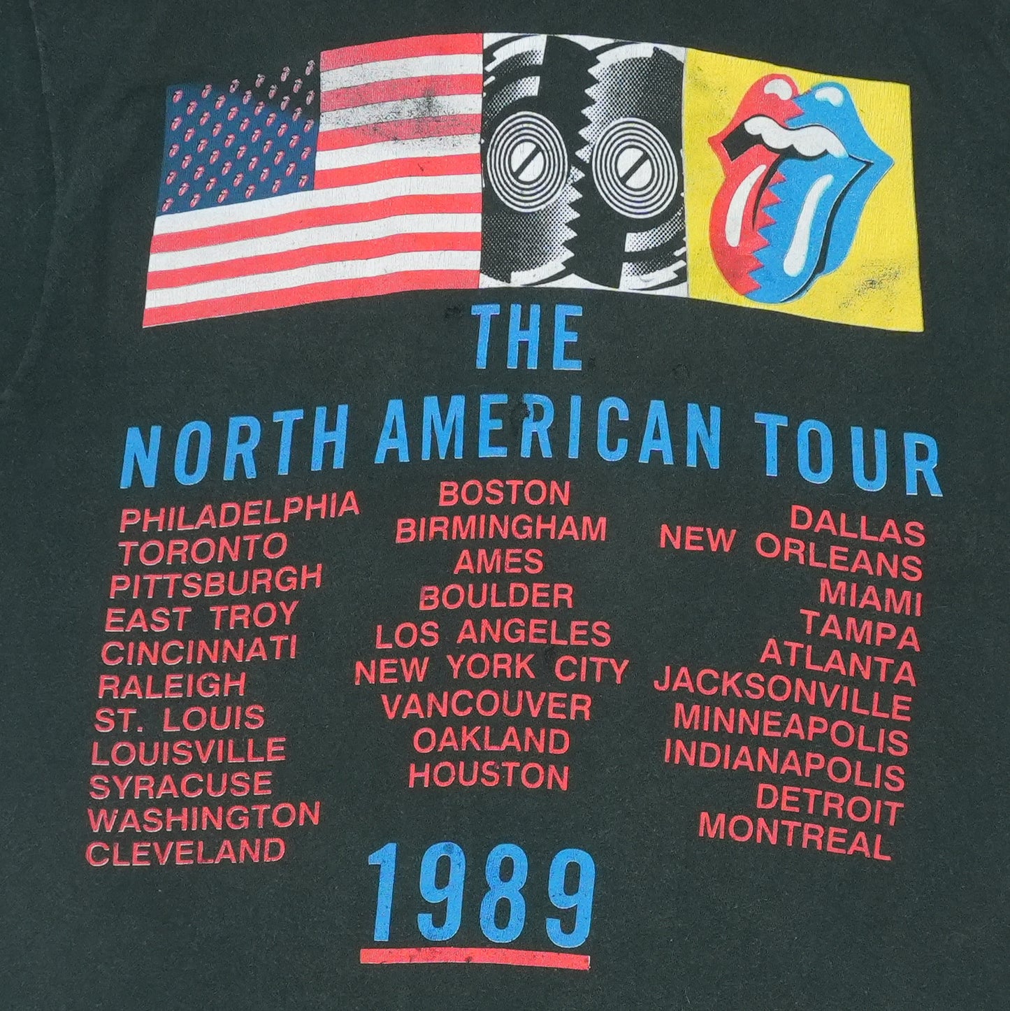 1989 Rolling Stones Steel Wheels Tour Shirt Detail