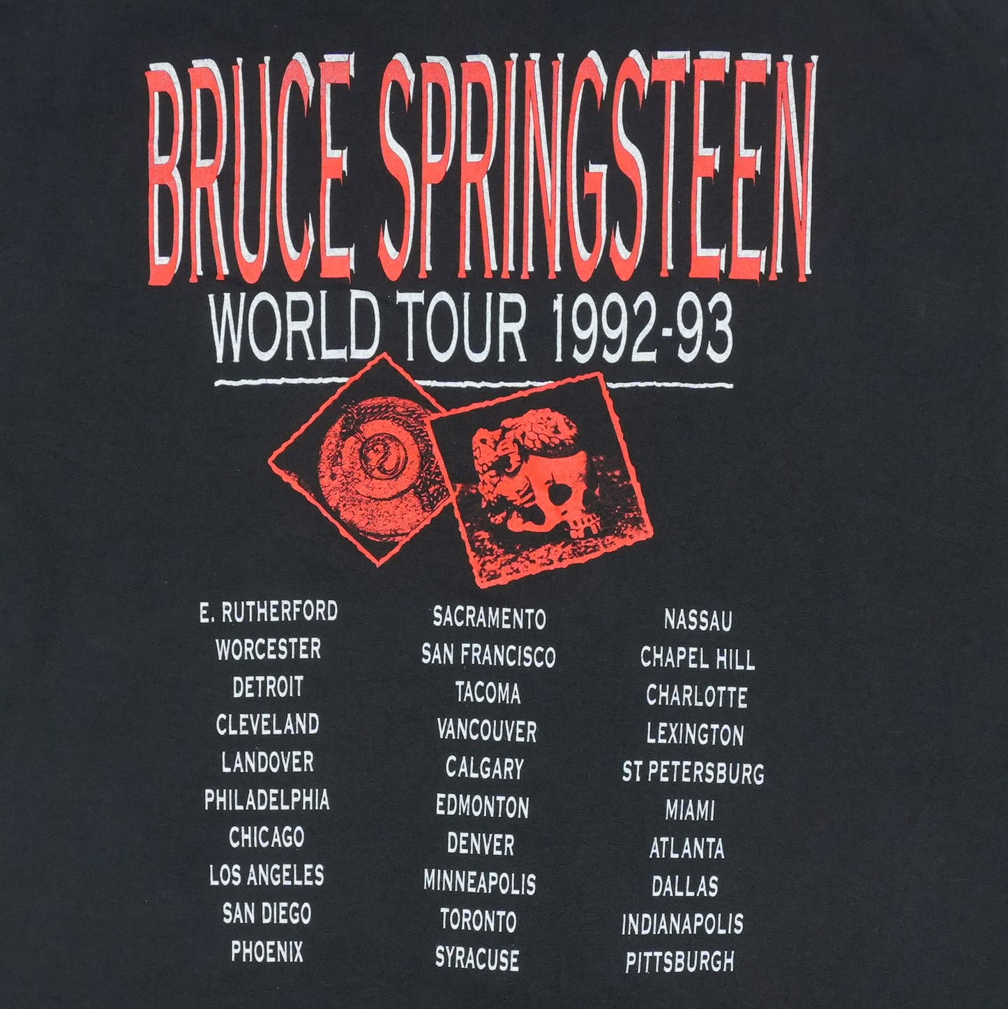1992 Bruce Springsteen World Tour Shirt Detail