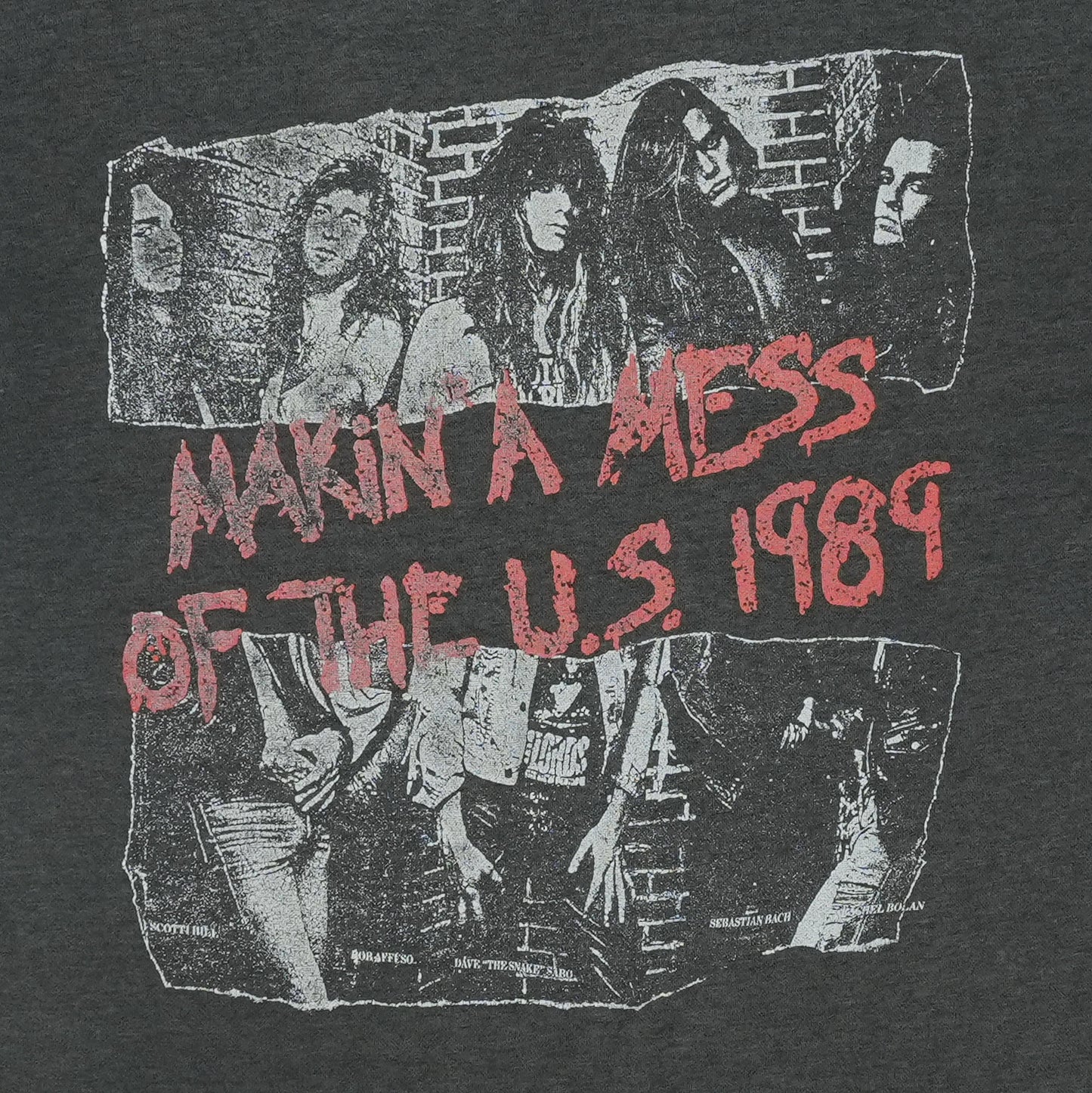 1989 Skid Row Makin A Mess Of The US Tour Shirt Detail