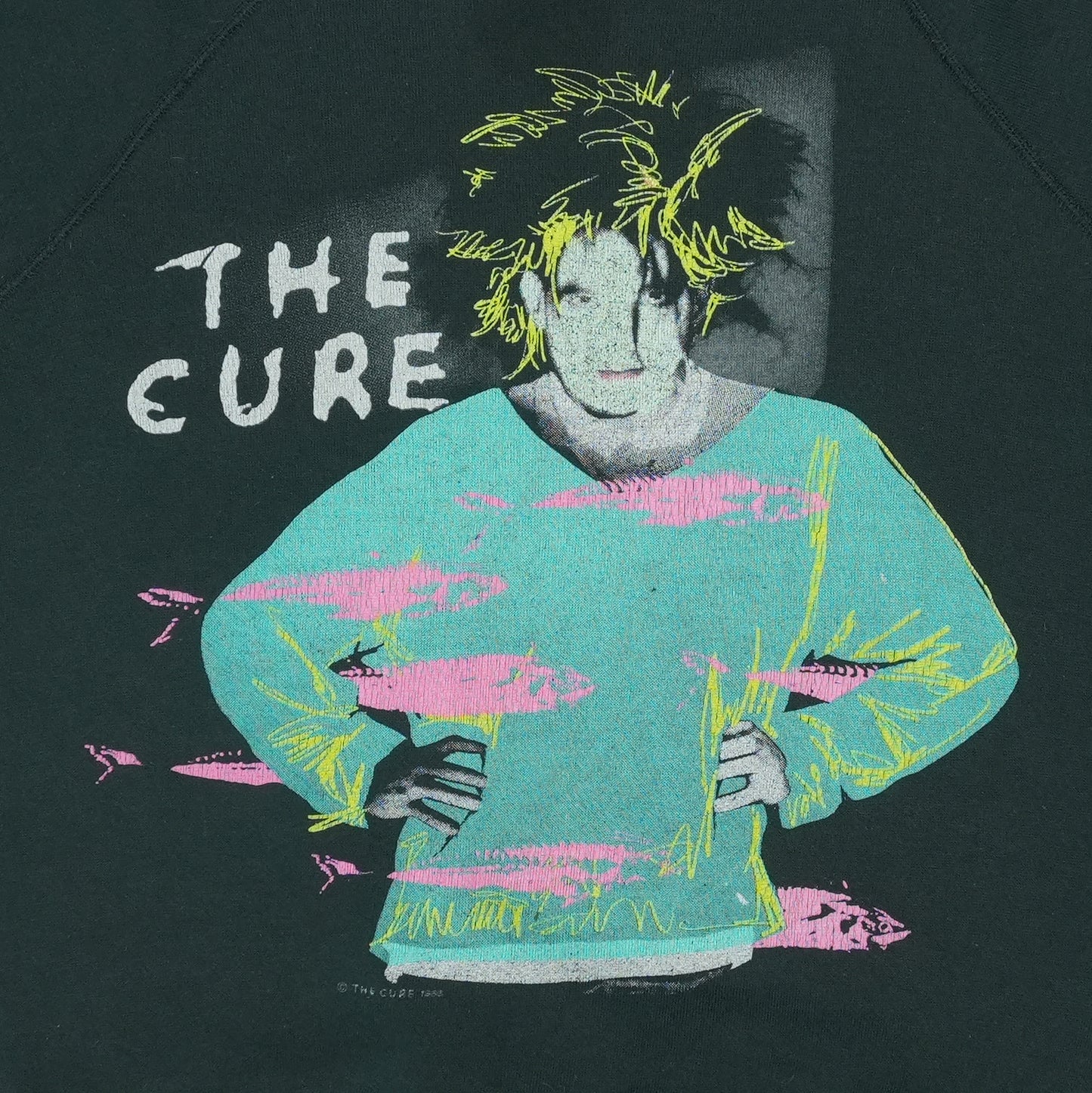 1986 The Cure Standing On A Beach Sweatshirt Detail