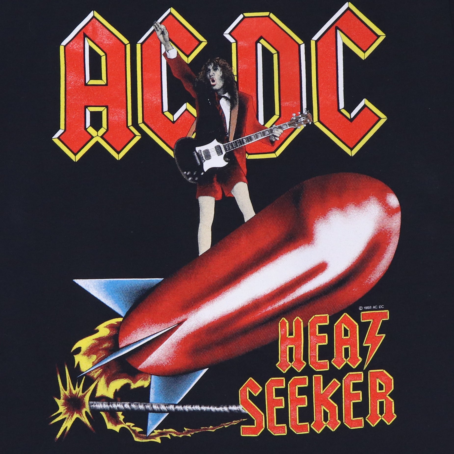 1988 ACDC Heatseeker Tour Shirt | Authentic Vintage Tee – WyCo Vintage
