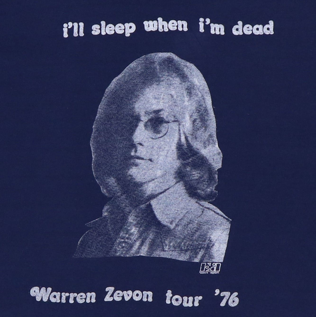 1976 Warren Zevon Sleep When I'm Dead Tour Shirt