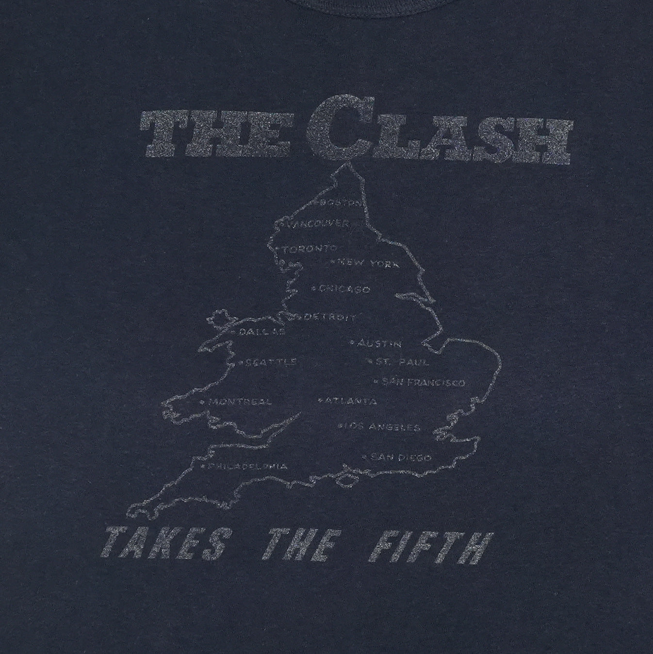 1979 The Clash Takes The Fifth Tour Shirt Detail