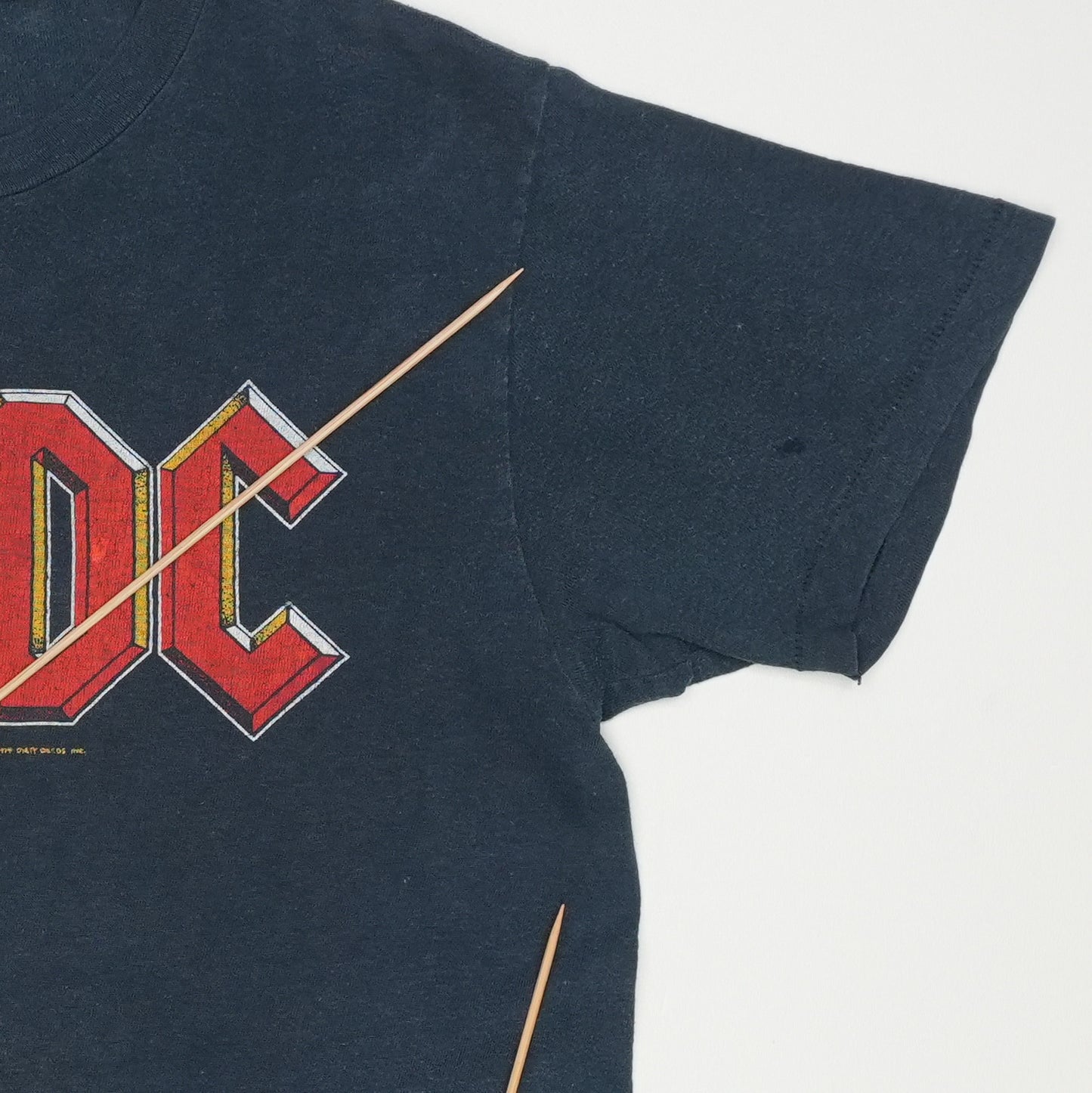 1980s ACDC Back In Black Tour Shirt Detail