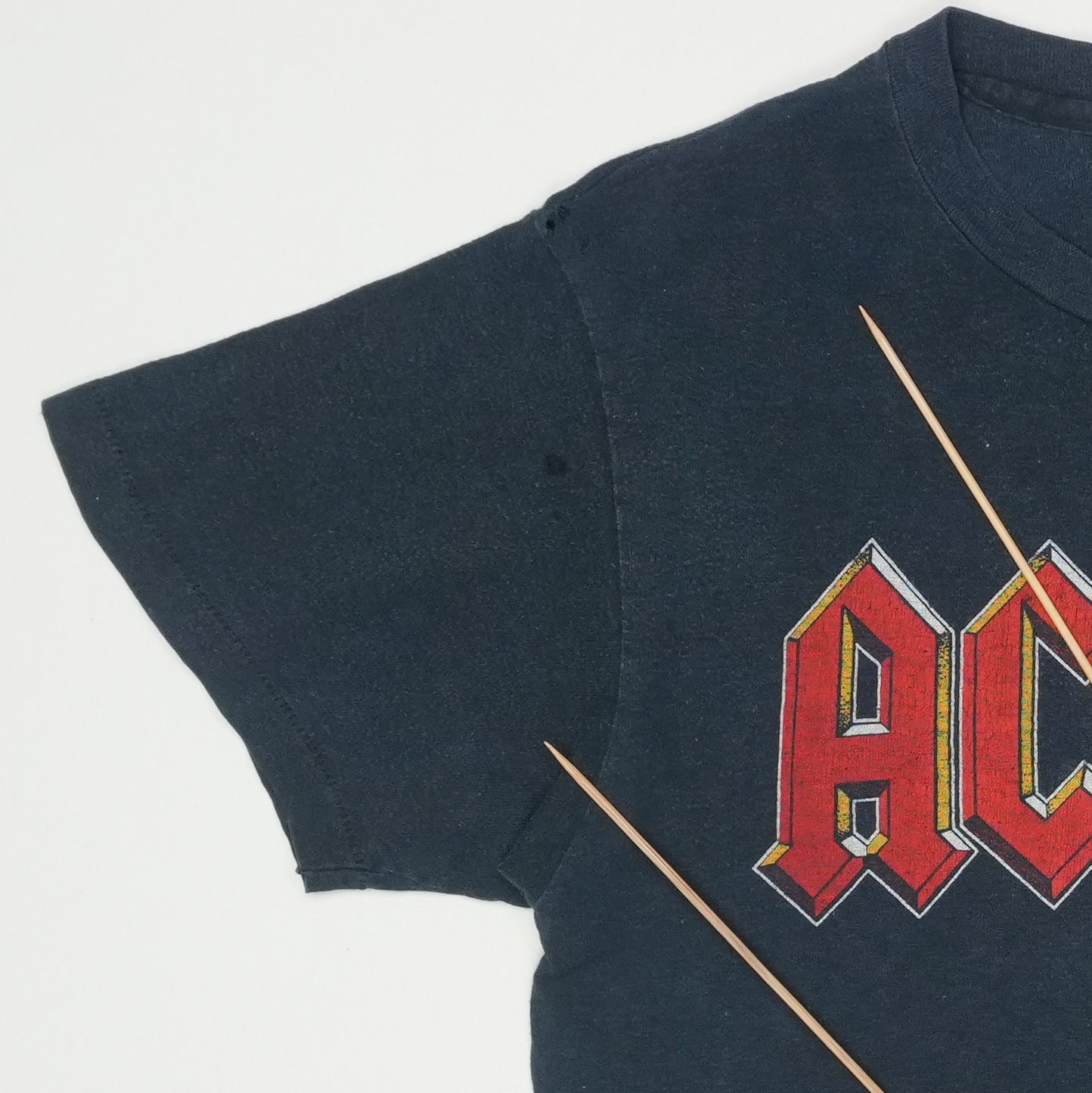 1980s ACDC Back In Black Tour Shirt Detail