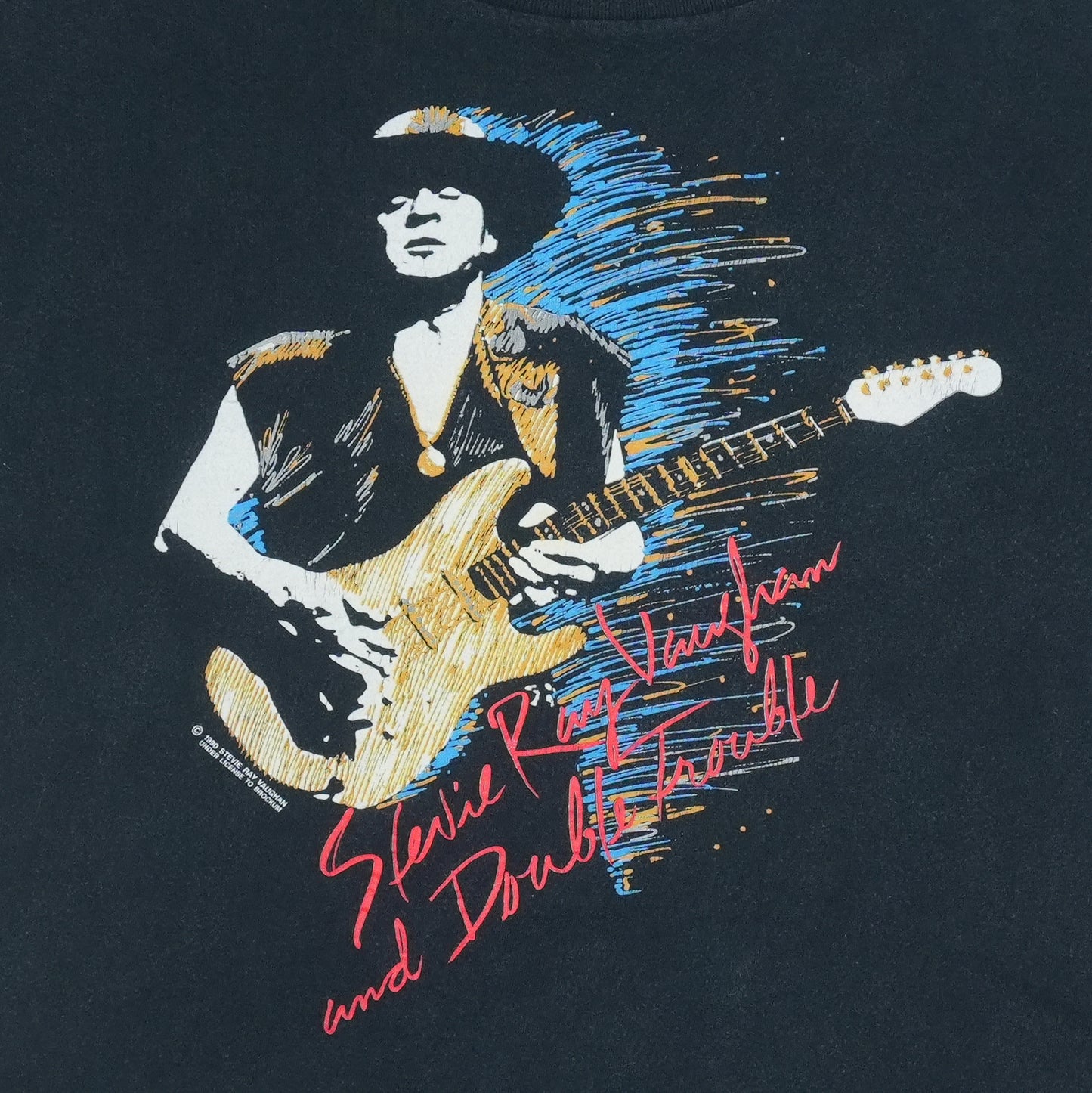 1990 Stevie Ray Vaughan And Double Trouble Tour Shirt Detail