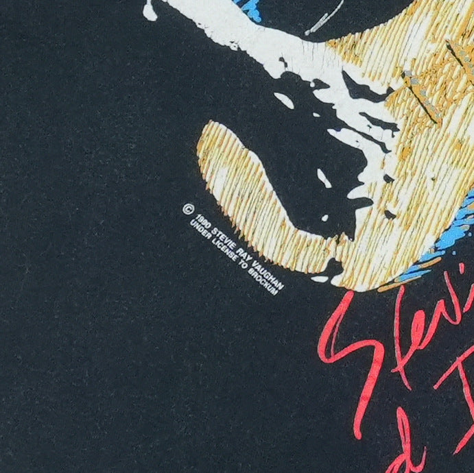 1990 Stevie Ray Vaughan And Double Trouble Tour Shirt Detail