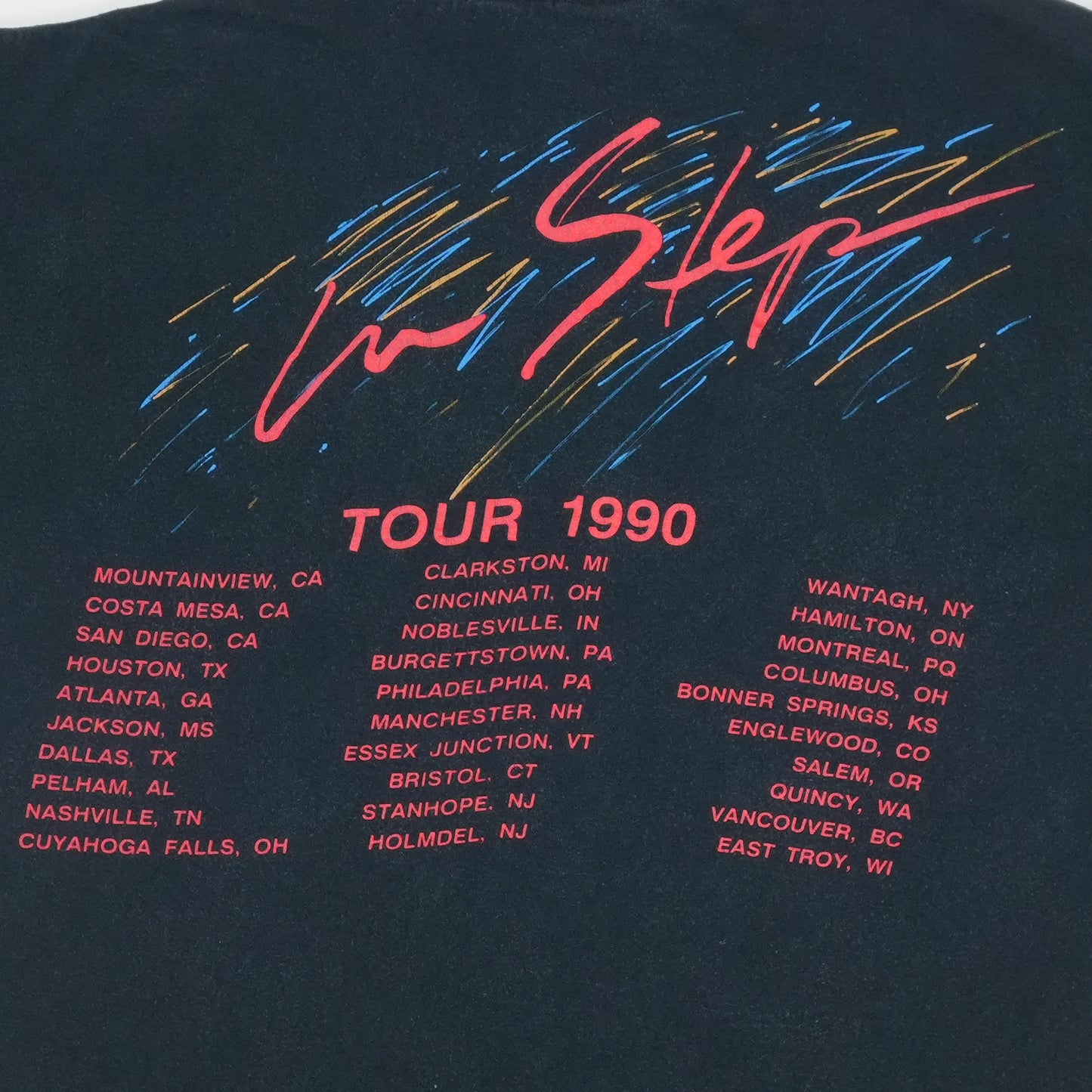 1990 Stevie Ray Vaughan And Double Trouble Tour Shirt Detail