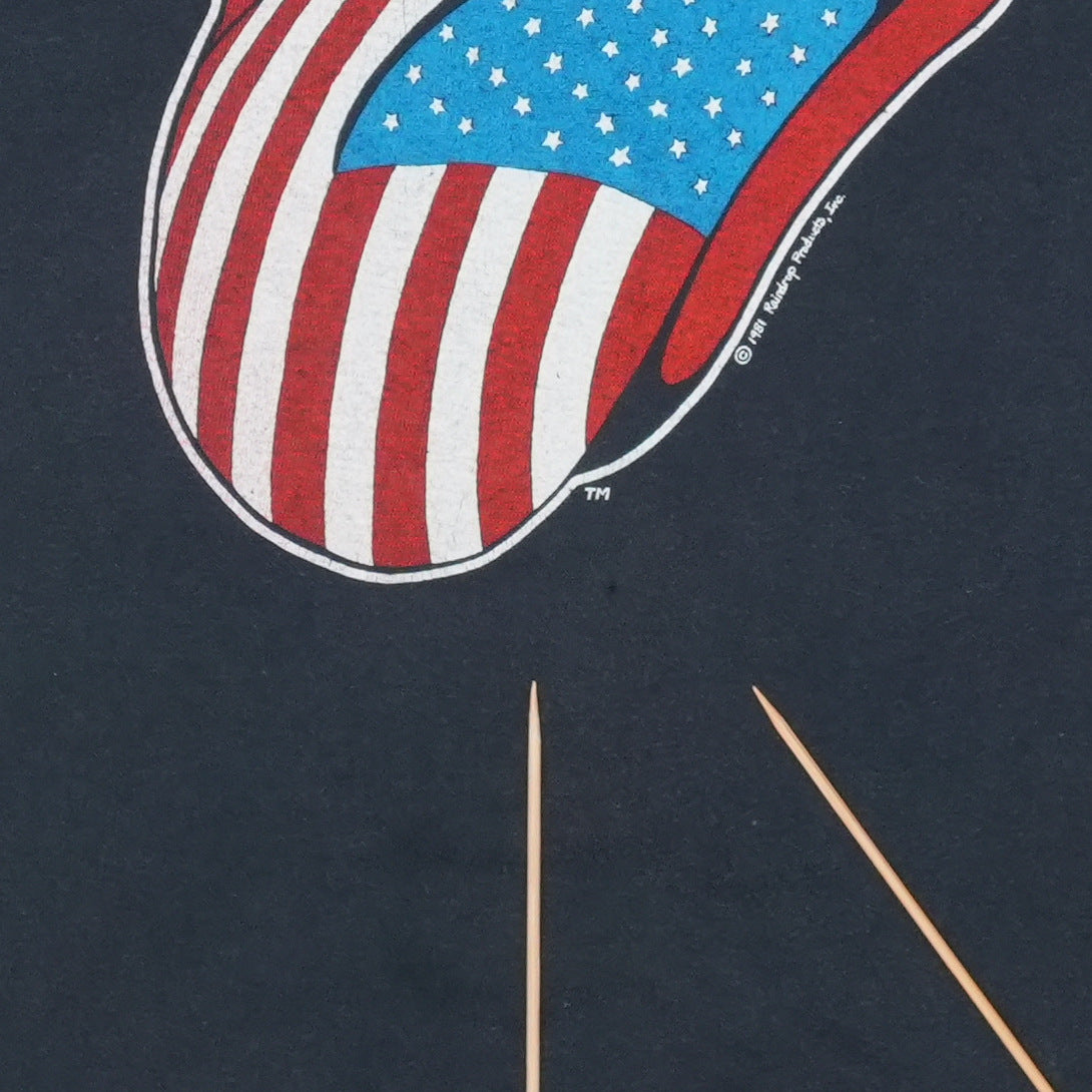 1981 Rolling Stones North American Tour Shirt Detail