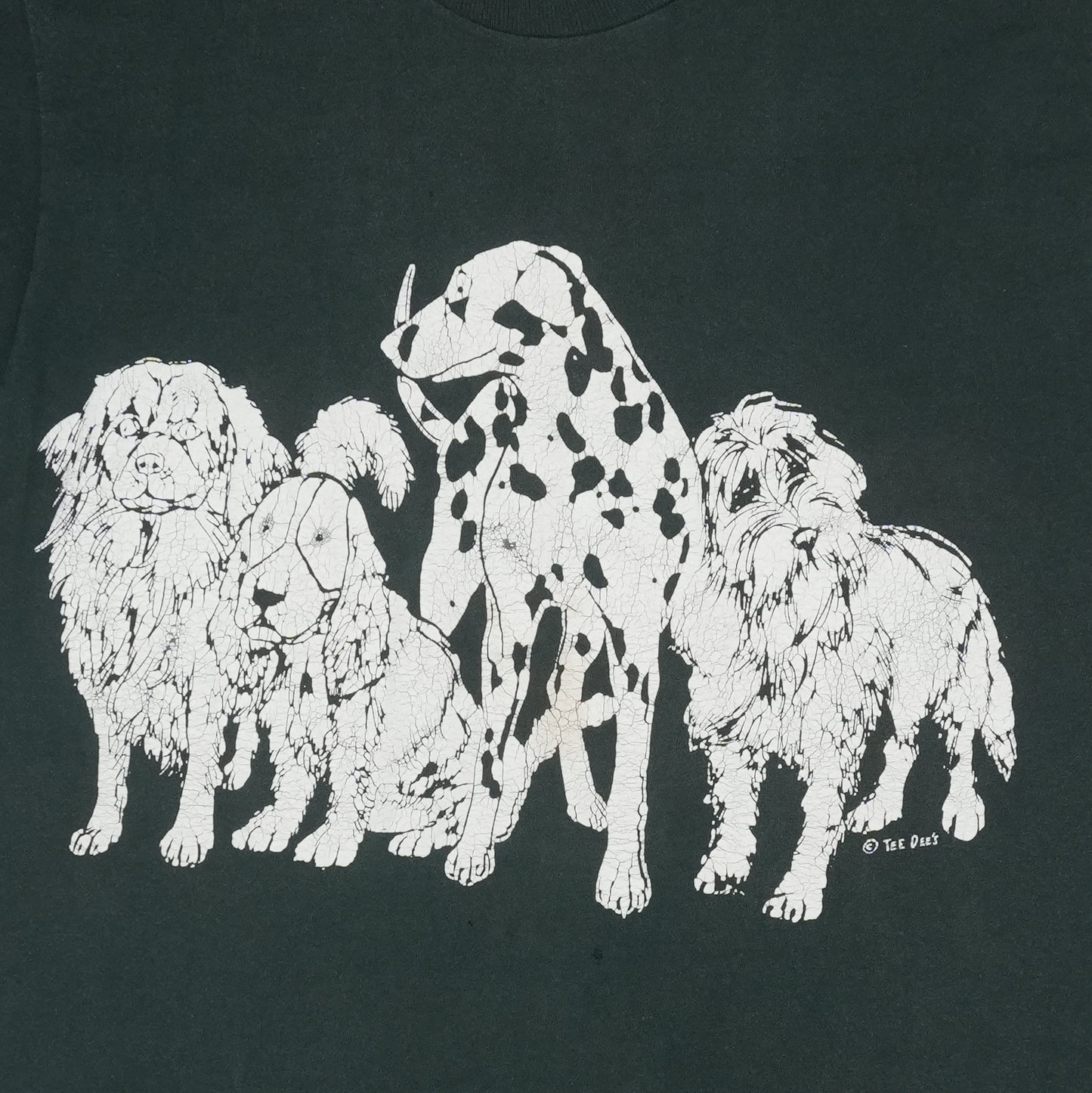 1990s Dogs Dalmatian Illustration Shirt Detail