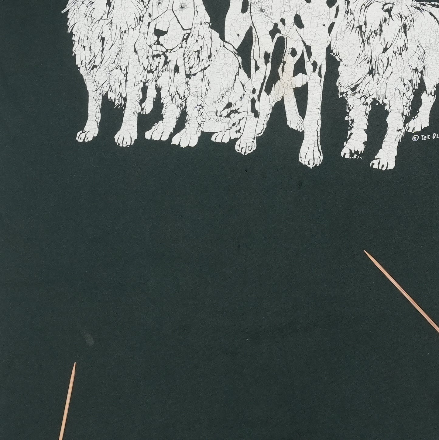 1990s Dogs Dalmatian Illustration Shirt Detail