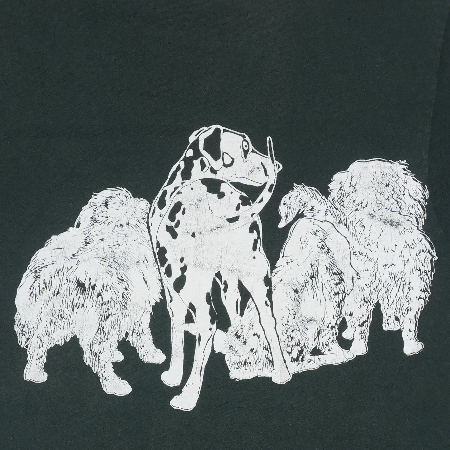 1990s Dogs Dalmatian Illustration Shirt Detail