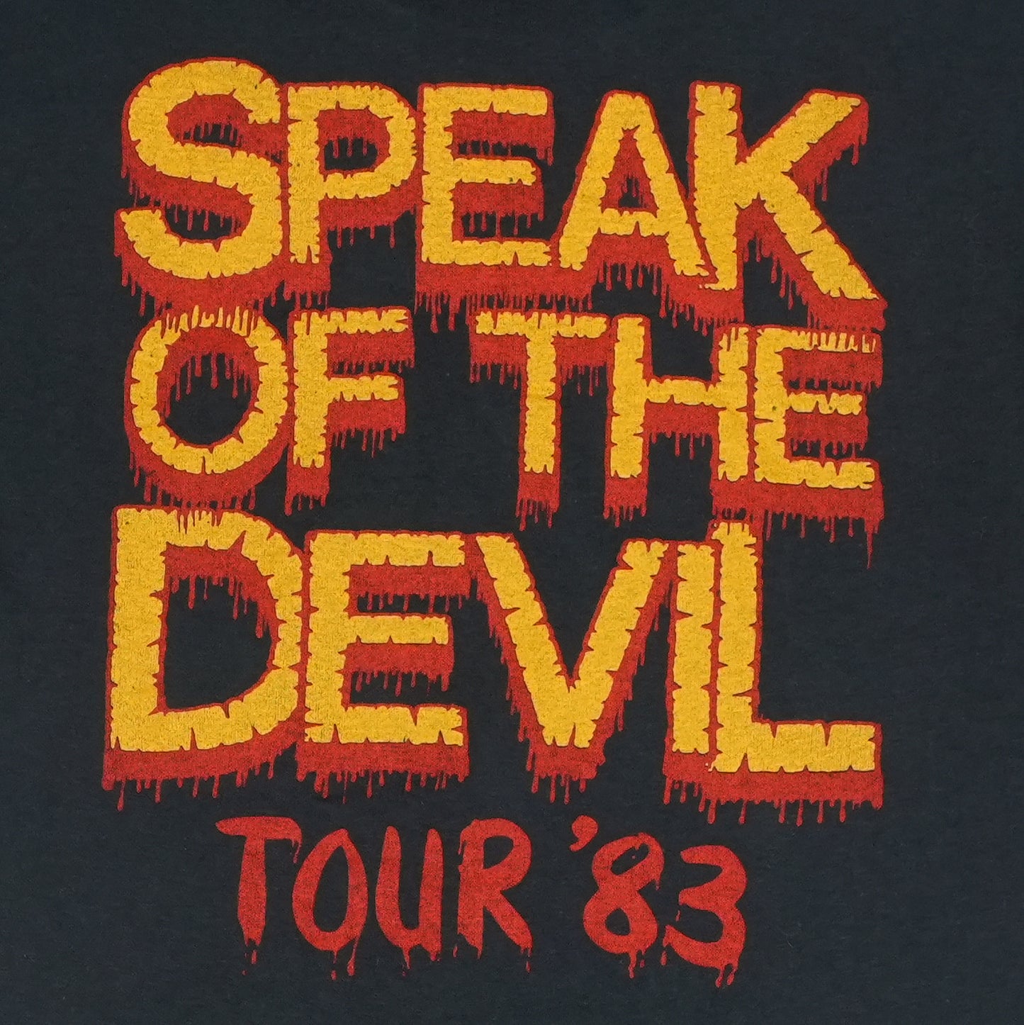 1982 Ozzy Osbourne Speak Of The Devil Shirt Detail