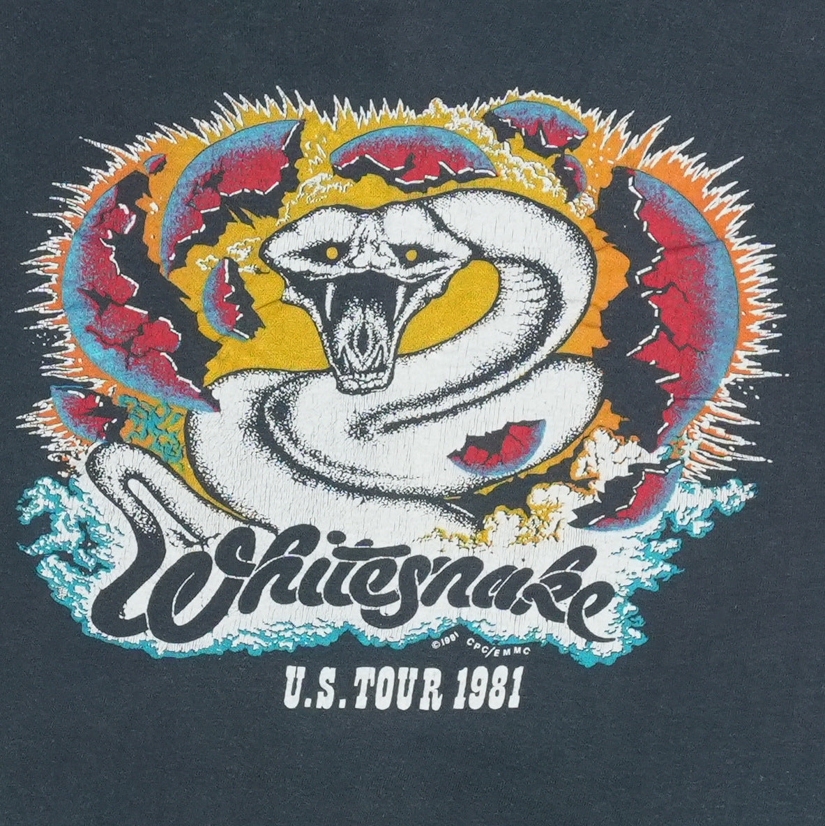 1981 Whitesnake US Tour Shirt Detail