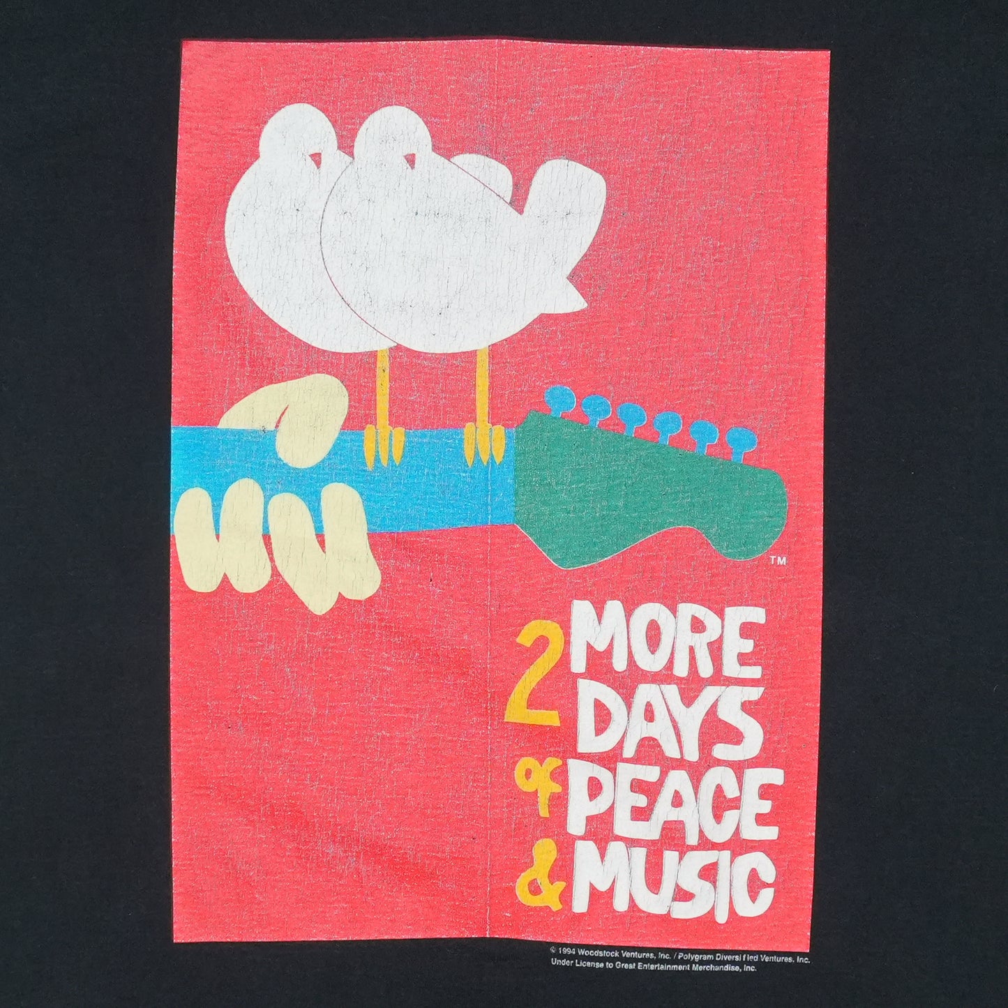 1994 Woodstock 2 More Days Of Peace And Music Shirt Detail