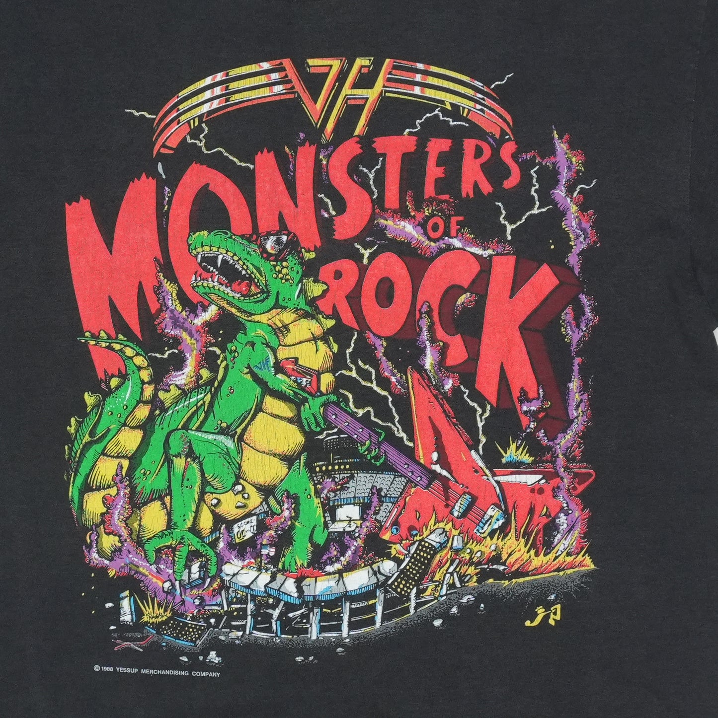 1988 Van Halen Monsters Of Rock Shirt Detail