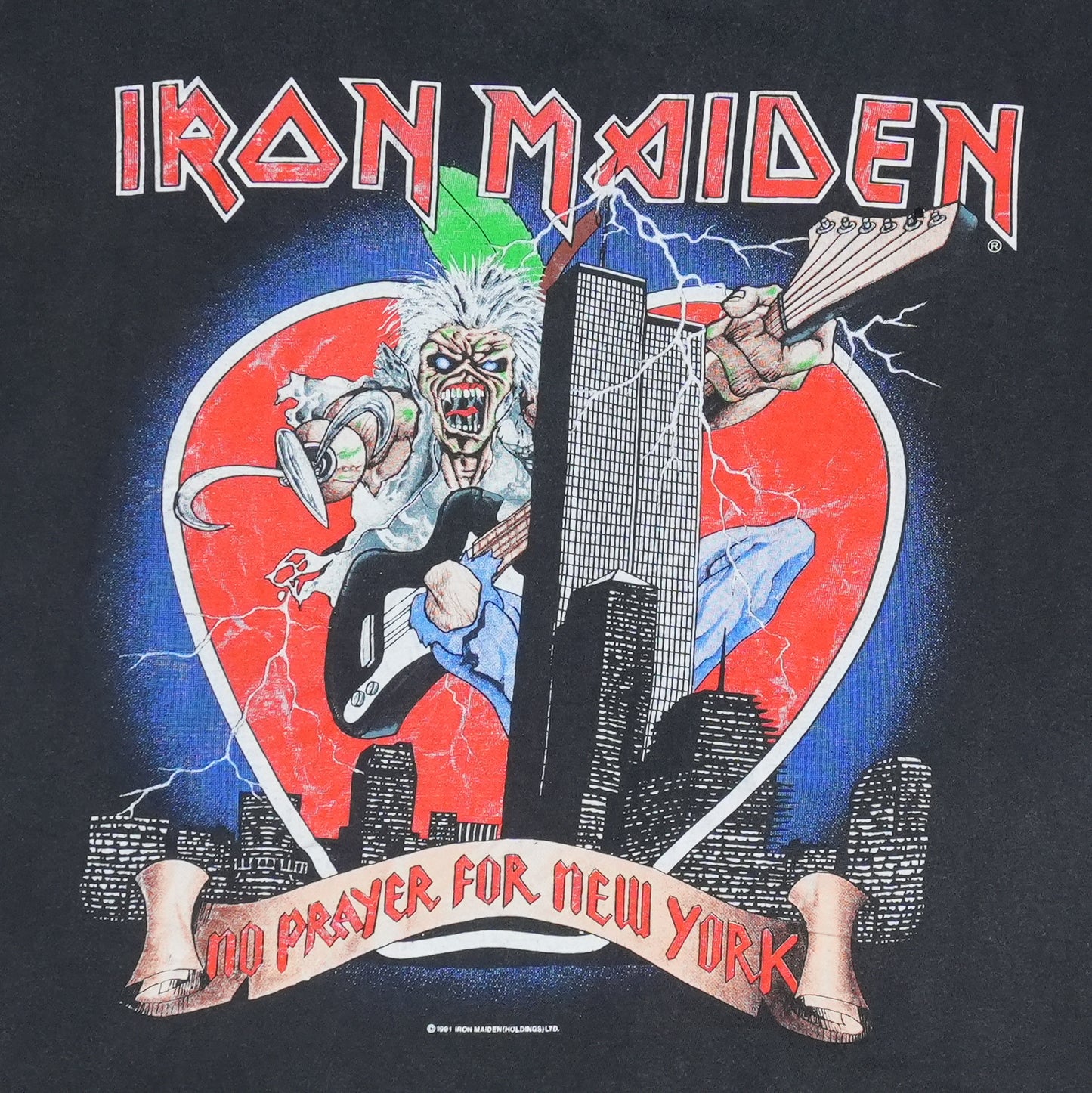 1990 Iron Maiden No Prayer For New York Shirt Detail