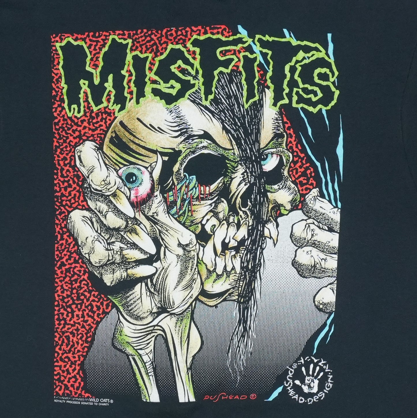 1980s Pushead Design Misfits Shirt Detail