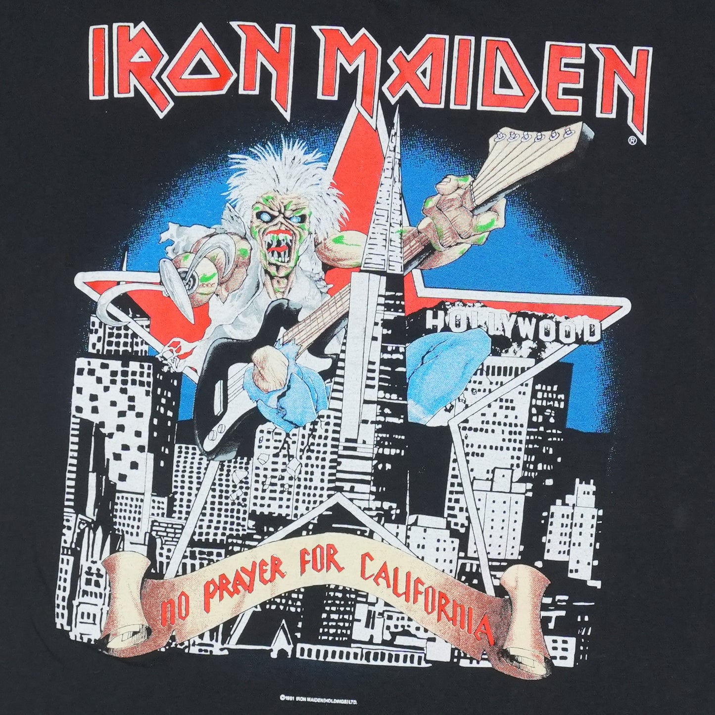 1990 Iron Maiden No Prayer For California Shirt Detail