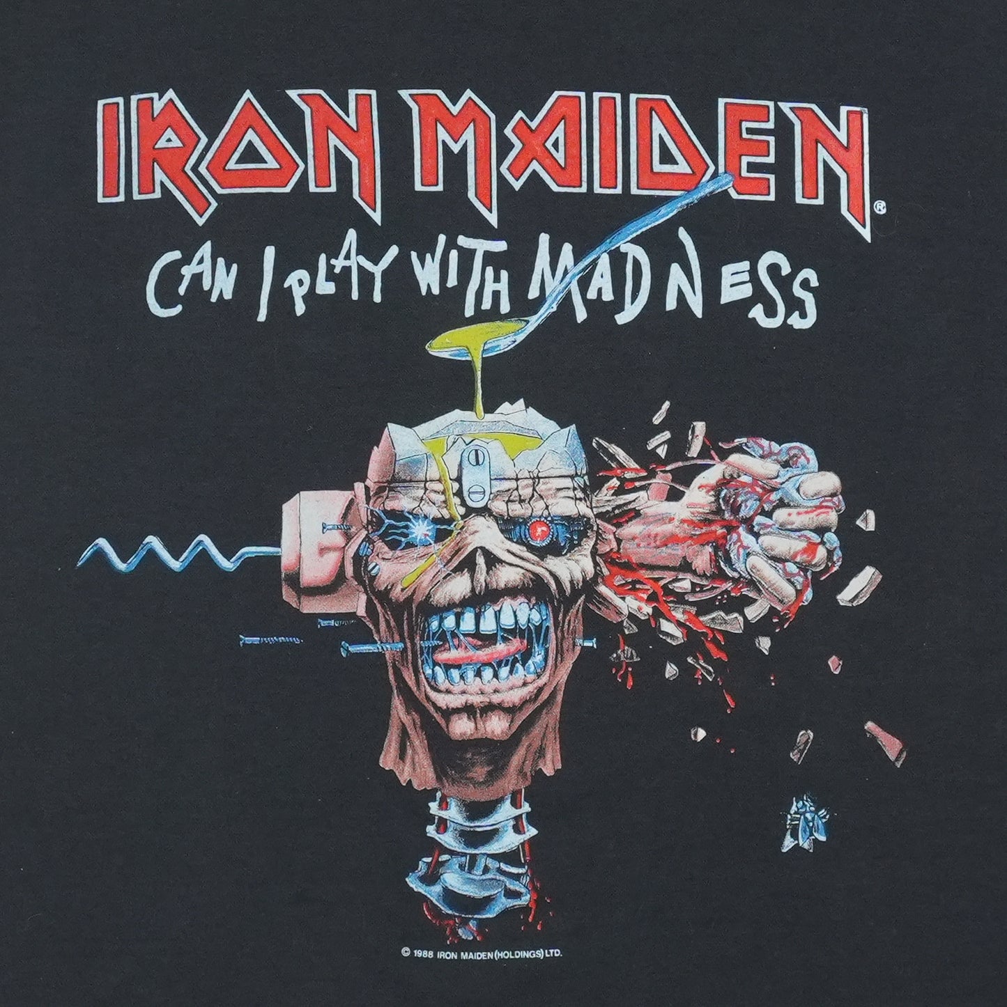 1988 Iron Maiden Can I Play With Madness Tank Top Detail