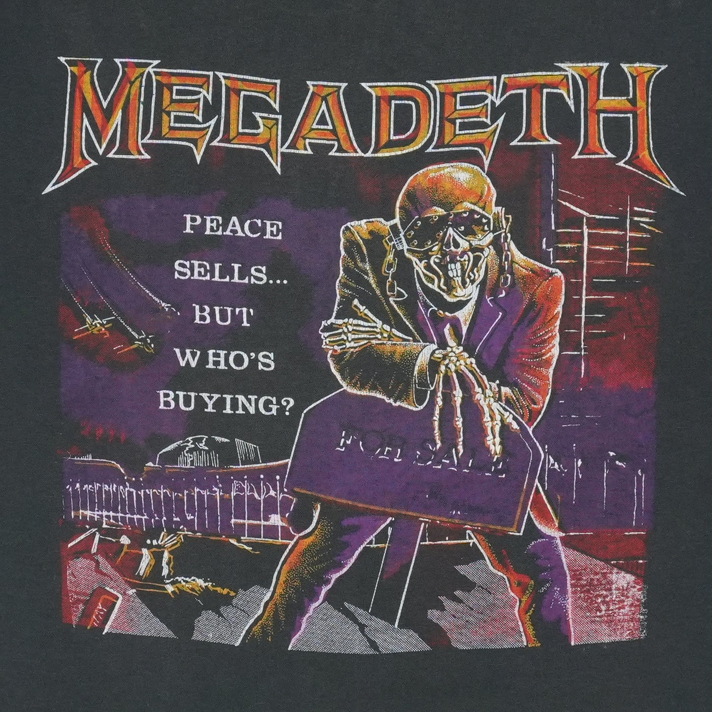 1986 Megadeth Peace Sells But Who Is Buying Tour Shirt Detail