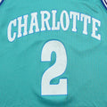 1990s Charlotte Hornets Larry Johnson Champion Jersey Detail 1