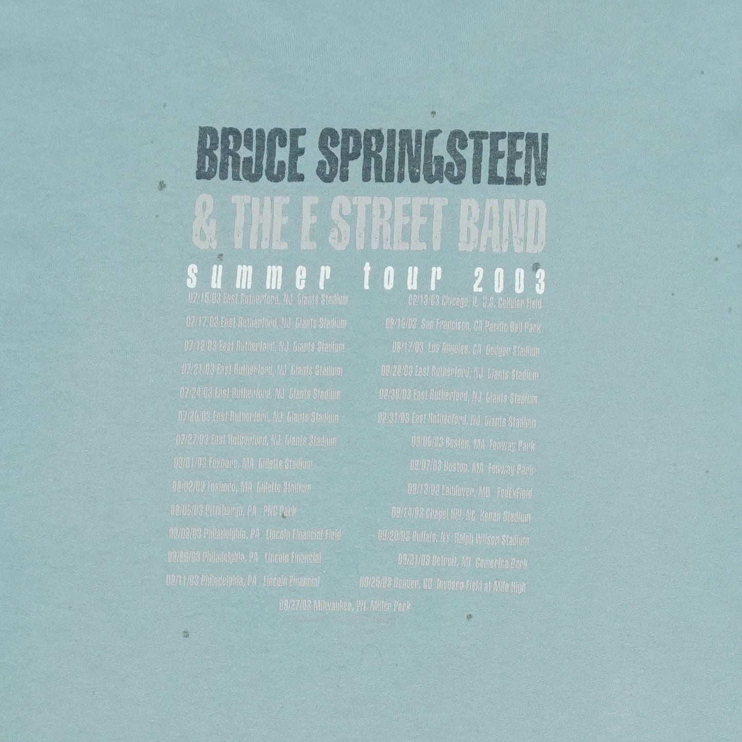 2003 Bruce Springsteen E Street Band Tour Shirt Detail 4