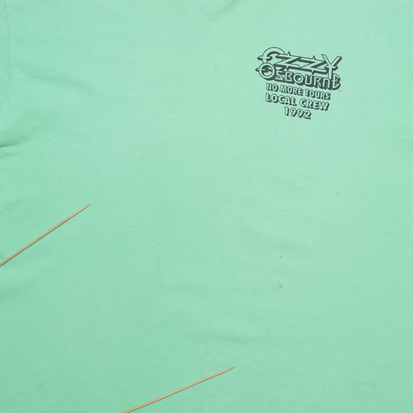 1992 Ozzy Osbourne No More Tours Local Crew Shirt Detail 3